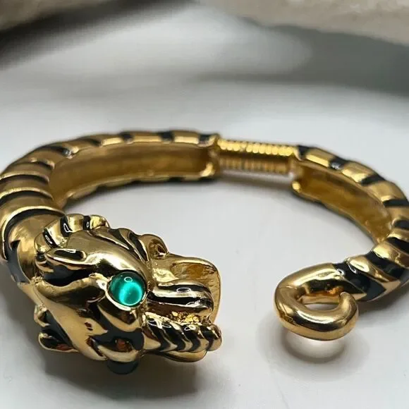 Tiger Green Eye Bangle Kenneth Jay Lanee - Picture 5 of 14